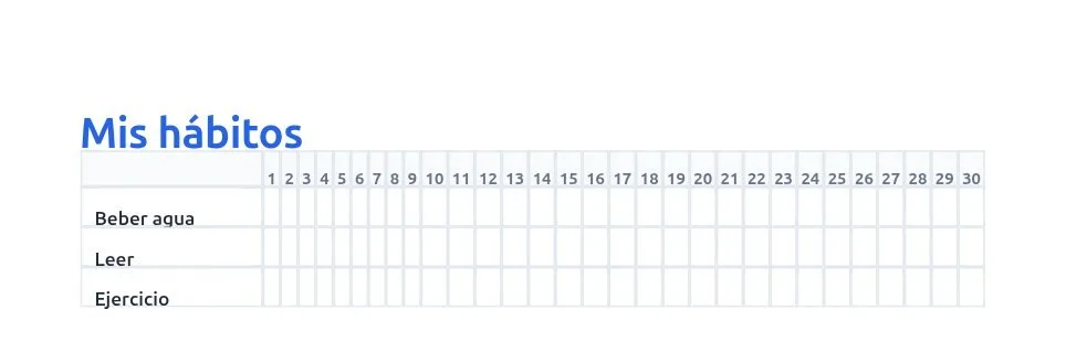 Ejemplo de habit tracker personalizado generado con CreaImprime