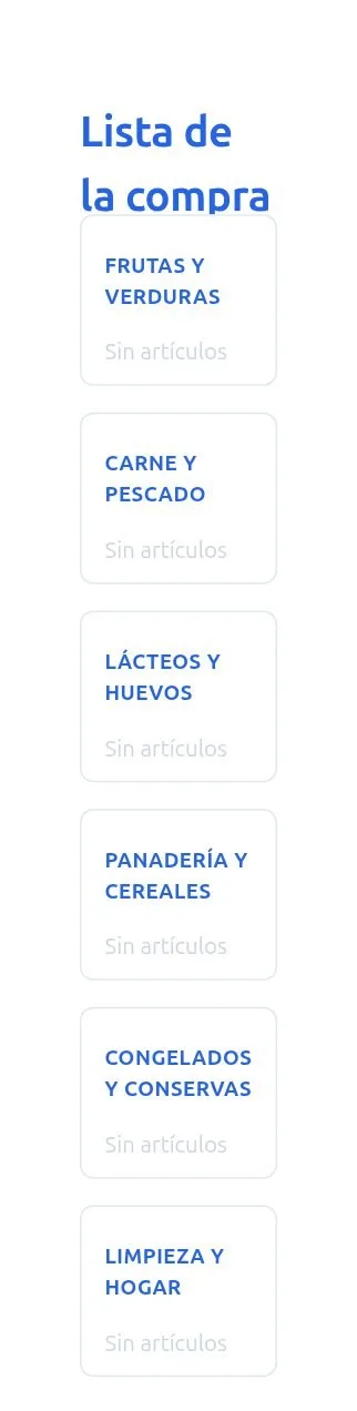 Ejemplo de lista de la compra por categorías generada con CreaImprime