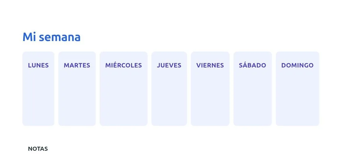Ejemplo de planificador semanal personalizado generado con CreaImprime